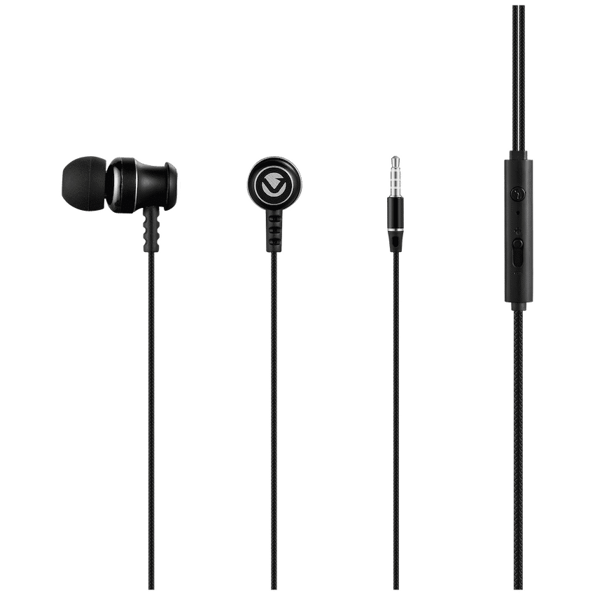 Volkano Earphones with Mic - STANNIC SERIES - Black - Image 2