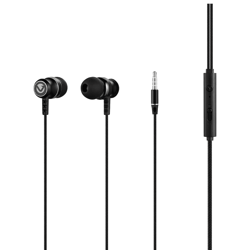 Volkano Earphones with Mic - STANNIC SERIES - Black - Image 3