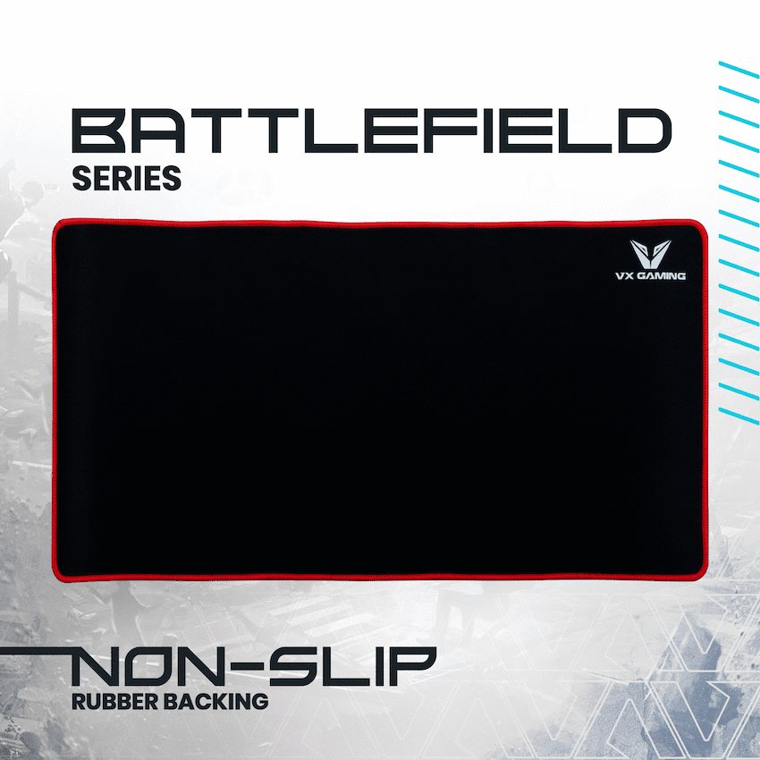 VX Gaming Battlefield series gaming mousepad - Extra large black/red - 550mm - Image 3