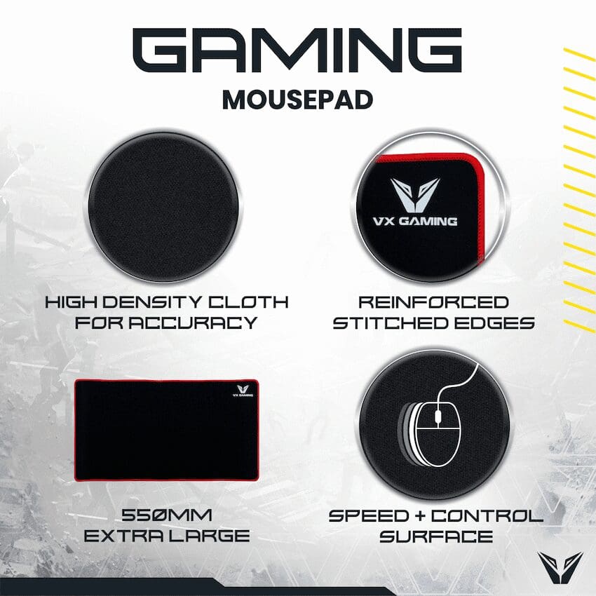 VX Gaming Battlefield series gaming mousepad - Extra large black/red - 550mm - Image 4