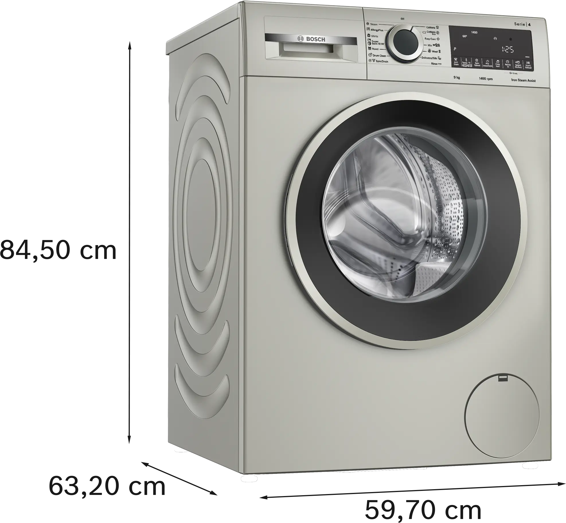 Bosch WGA1440XZA Serie 4 9kg Silver Inox Front Loader - Image 11