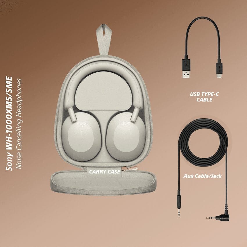Sony WH1000XM5 (Silver) Noise-Cancelling BT Headphones - Image 2