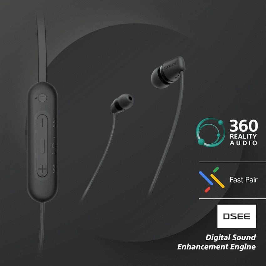 Sony WI-C100 (Black) Wireless Earphones - Image 3