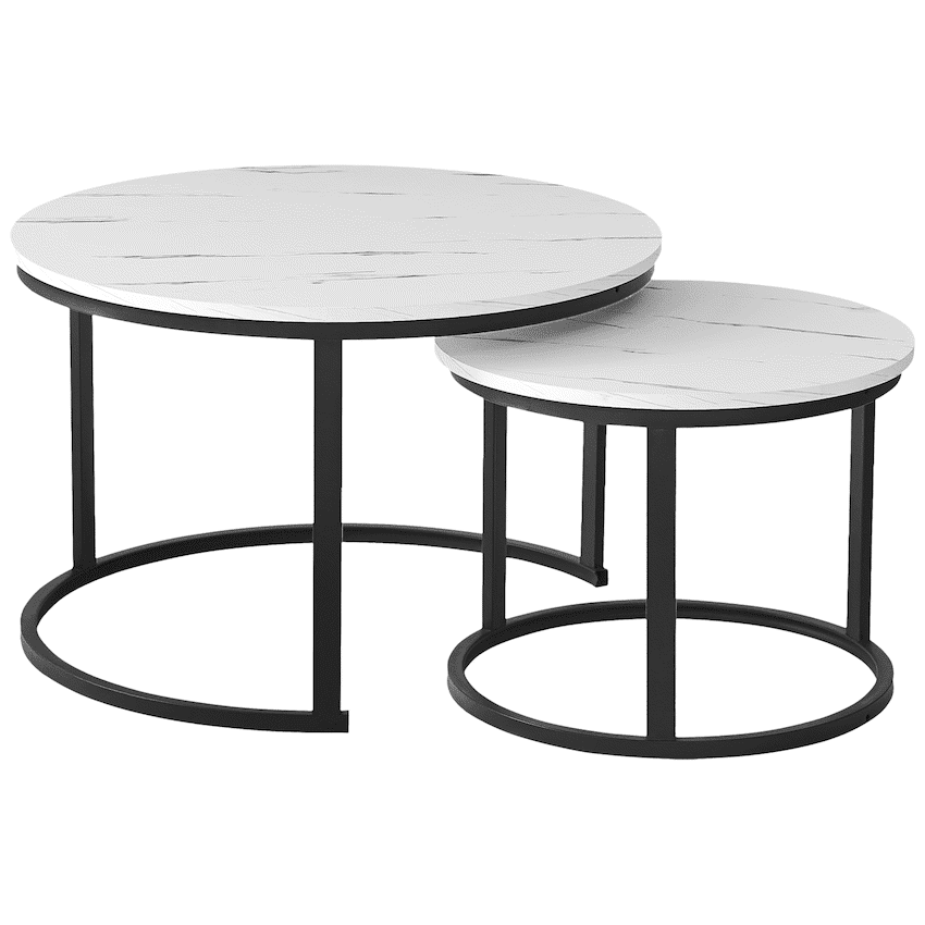 Everfurn Indus Nesting Coffee Table - White (2 Piece)