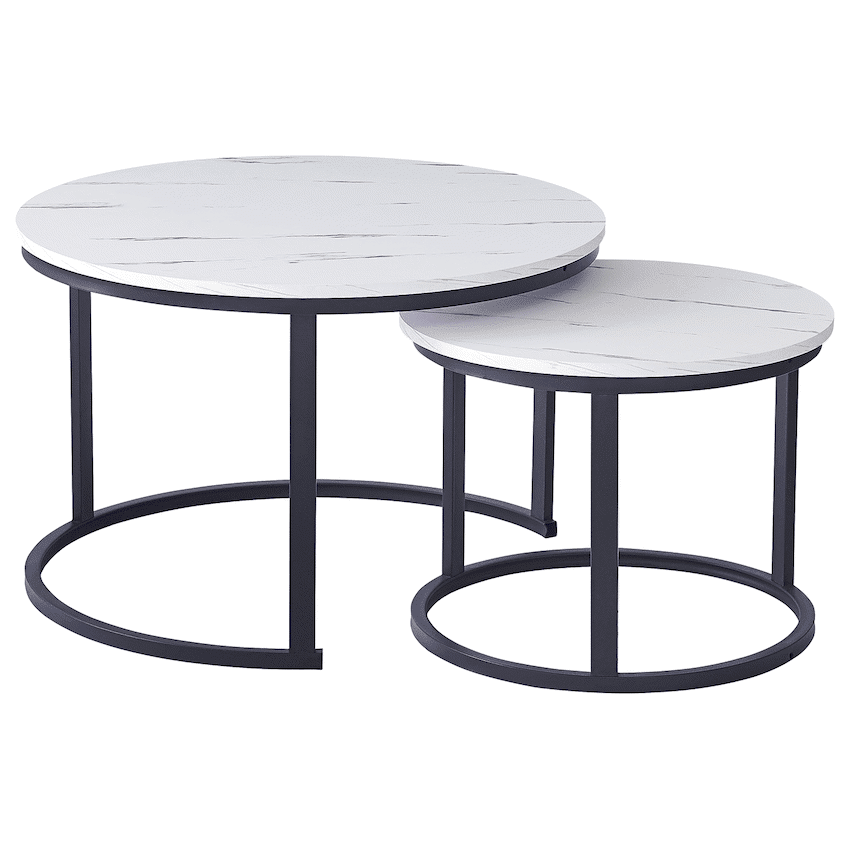 Everfurn Indus Nesting Coffee Table - White (2 Piece) - Image 3