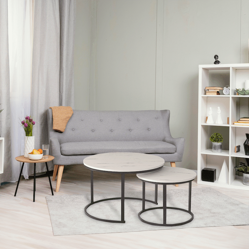 Everfurn Indus Nesting Coffee Table - White (2 Piece) - Image 4