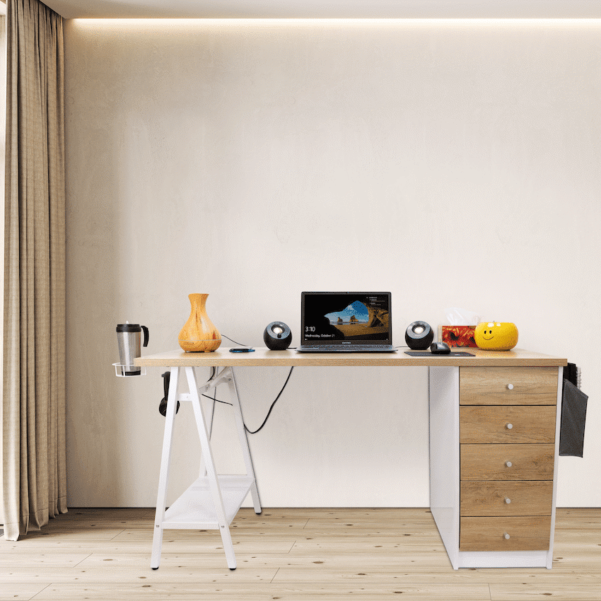 Everfurn Premium Milan Smart Office Desk, 2 x 3.1 USB Port - Image 4