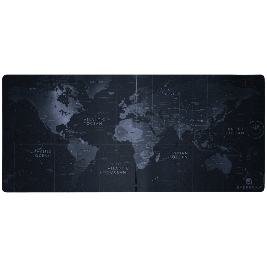 Everfurn Desk Mat - World Map - Large - Black - Non-Slip - Image 2