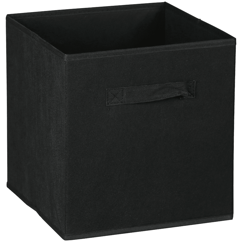 Everfurn Storeman Black, Collapsible Fabric Organiser Storage Basket - Single