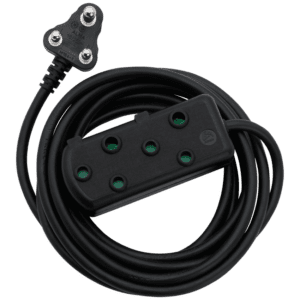 Ellies Side-by-Side Heavy-Duty Extension Lead - 3m - Black
