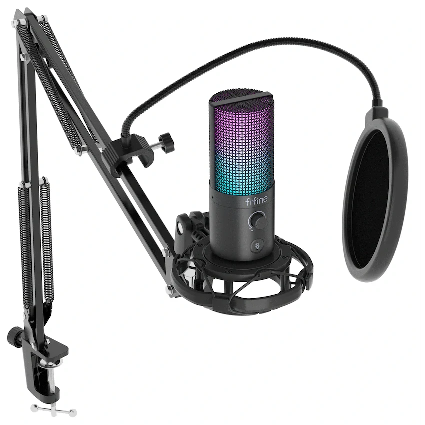 Fifine T669 Pro3 USB Microphone with Pop Filter and Boom Arm Stand - Image 3