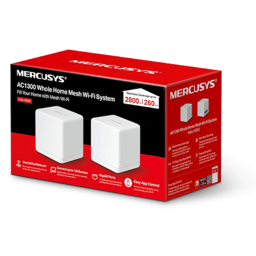TP-Link Mercusys Halo H30G (2-Pack) AC1300 Whole Home Mesh Wi-Fi System - Image 3