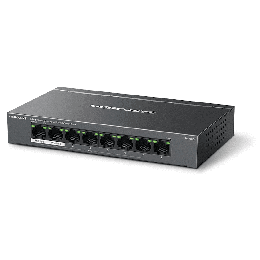 TP-Link Mercusys MS108GP 8-Port Gigabit Desktop Switch with 7-Port PoE+