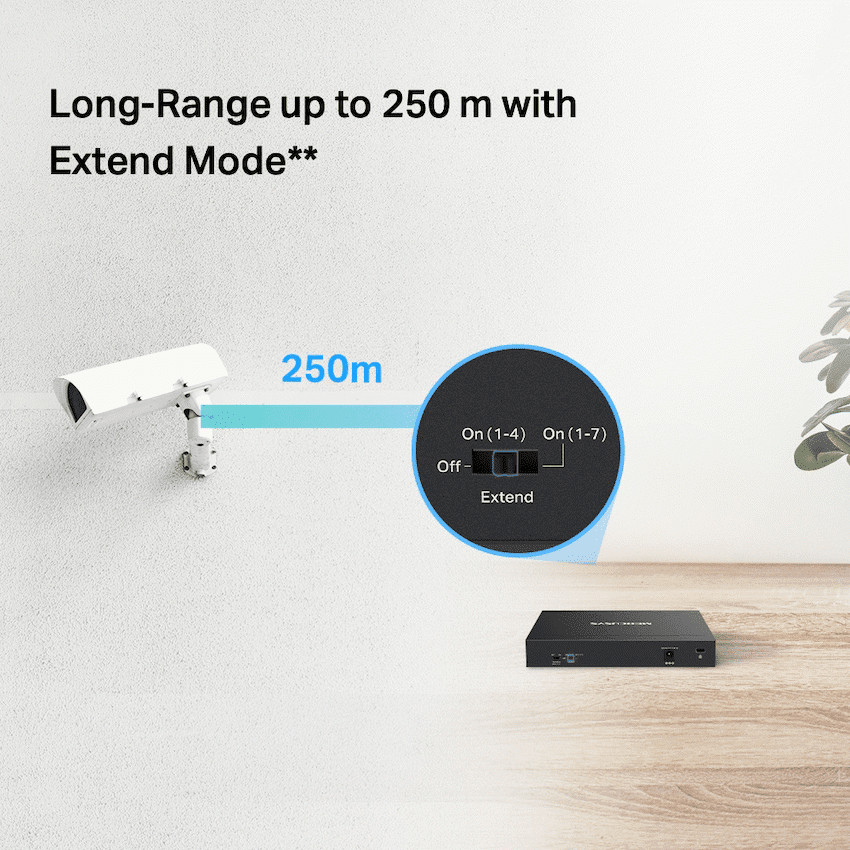 TP-Link Mercusys MS108GP 8-Port Gigabit Desktop Switch with 7-Port PoE+ - Image 2