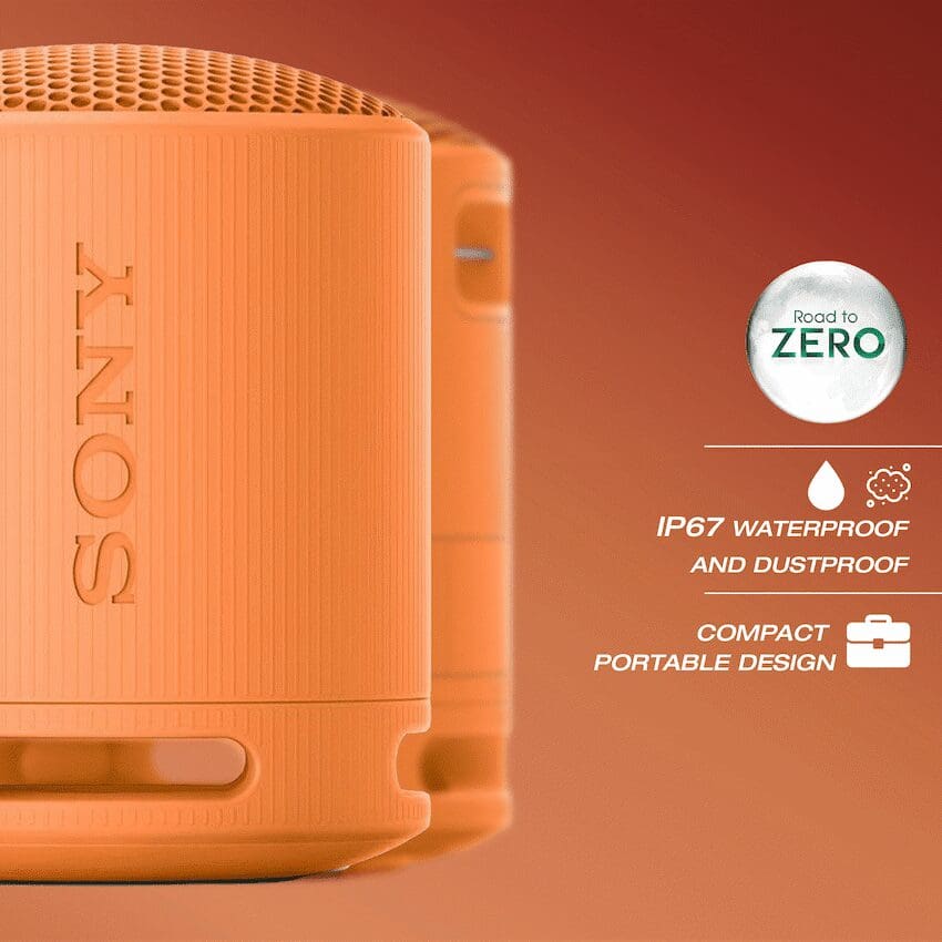 Sony XB100 Portable Bluetooth Speak - Orange - Image 2