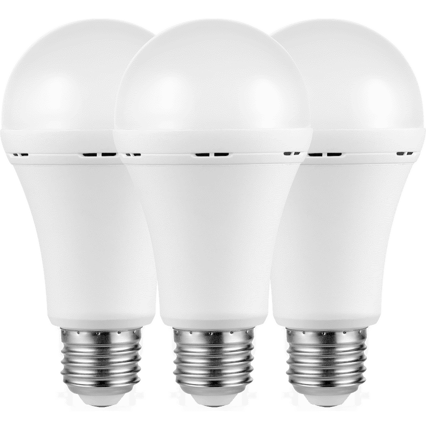 SWITCHED 5W A60 Rechargeable E27 LED Light Bulb CW - 3 Pack