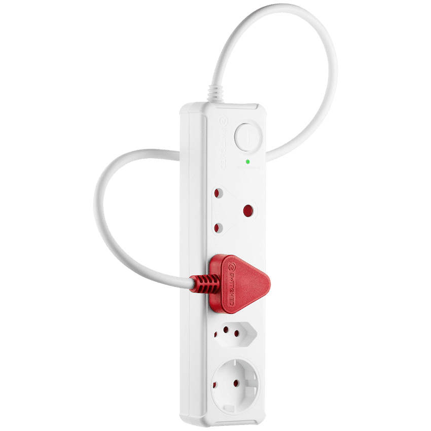 Switched 4-Way Medium Surge-Protected Multiplug 0.5m Cord - White - Image 3