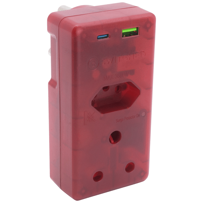 Switched High Surge Multi Adaptor with USB + Type-C PD20W