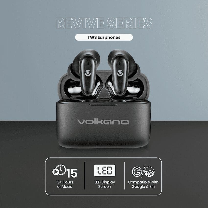 Volkano Revive Series TWS Earphones - Black - Image 4