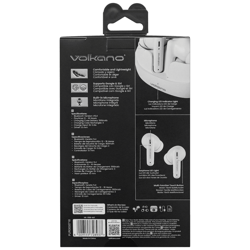 Volkano Jupiter Series TWS Earphones - White - Image 4