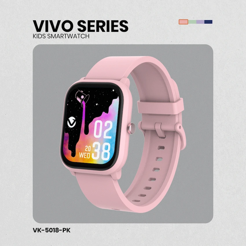 Volkano Vivo Series Kids Smart Watch - Pastel Pink - Image 3