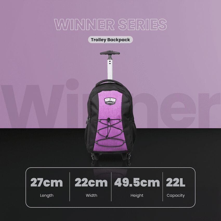 Volkano Winner Trolley Backpack 22L Pink - Image 2