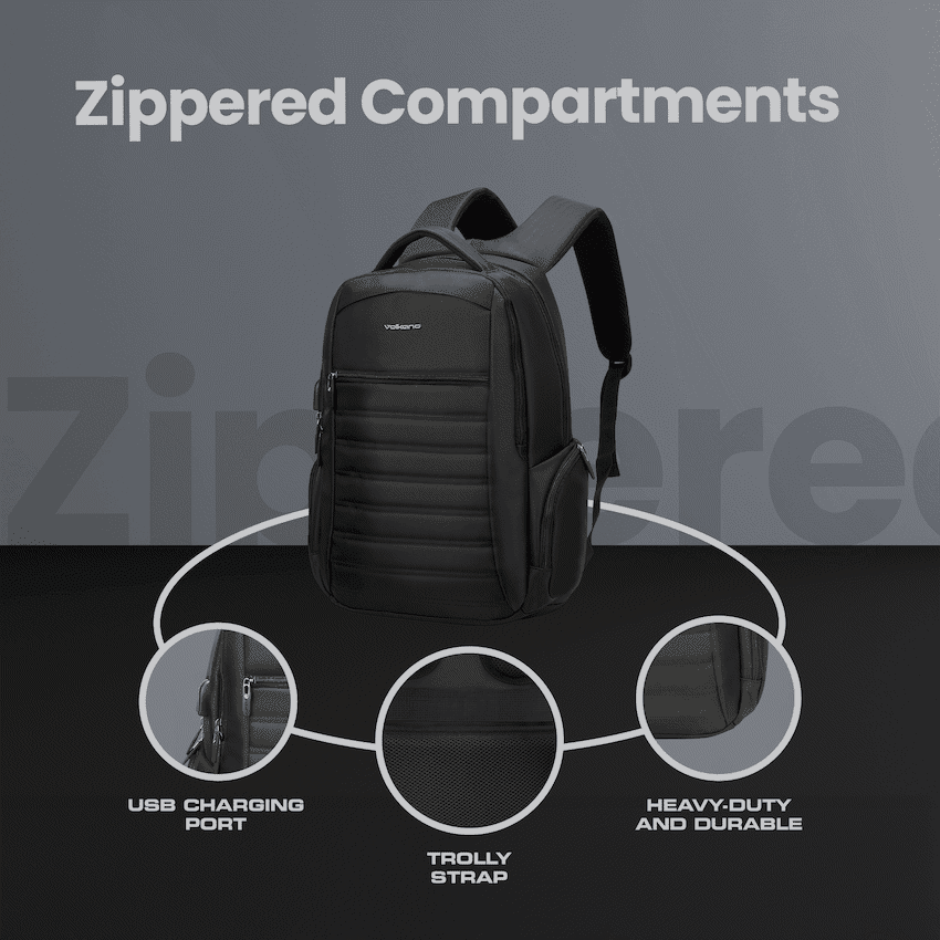 Volkano Boston 15.6" Laptop Backpack - Black - Image 3