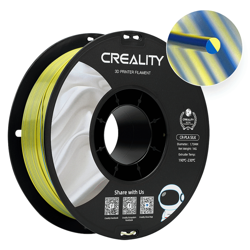 Creality Dual Silk Filament PLA Yellow-Blue 1kg