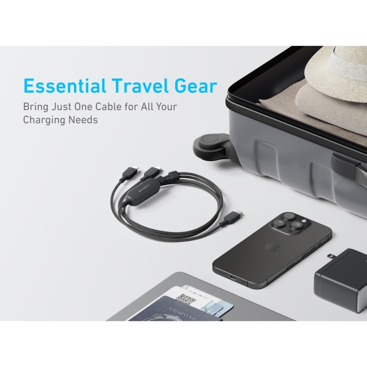 Anker 2-In-1 USB-C To USB-C Cable 140W 1.2M Cable - Black - Image 4