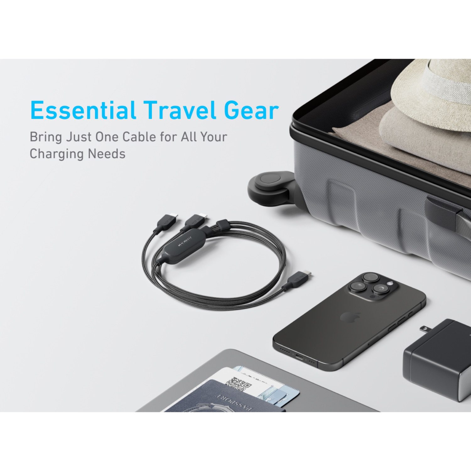 Anker 2-In-1 USB-C To USB-C Cable 140W 1.2M Cable - Black - Image 4