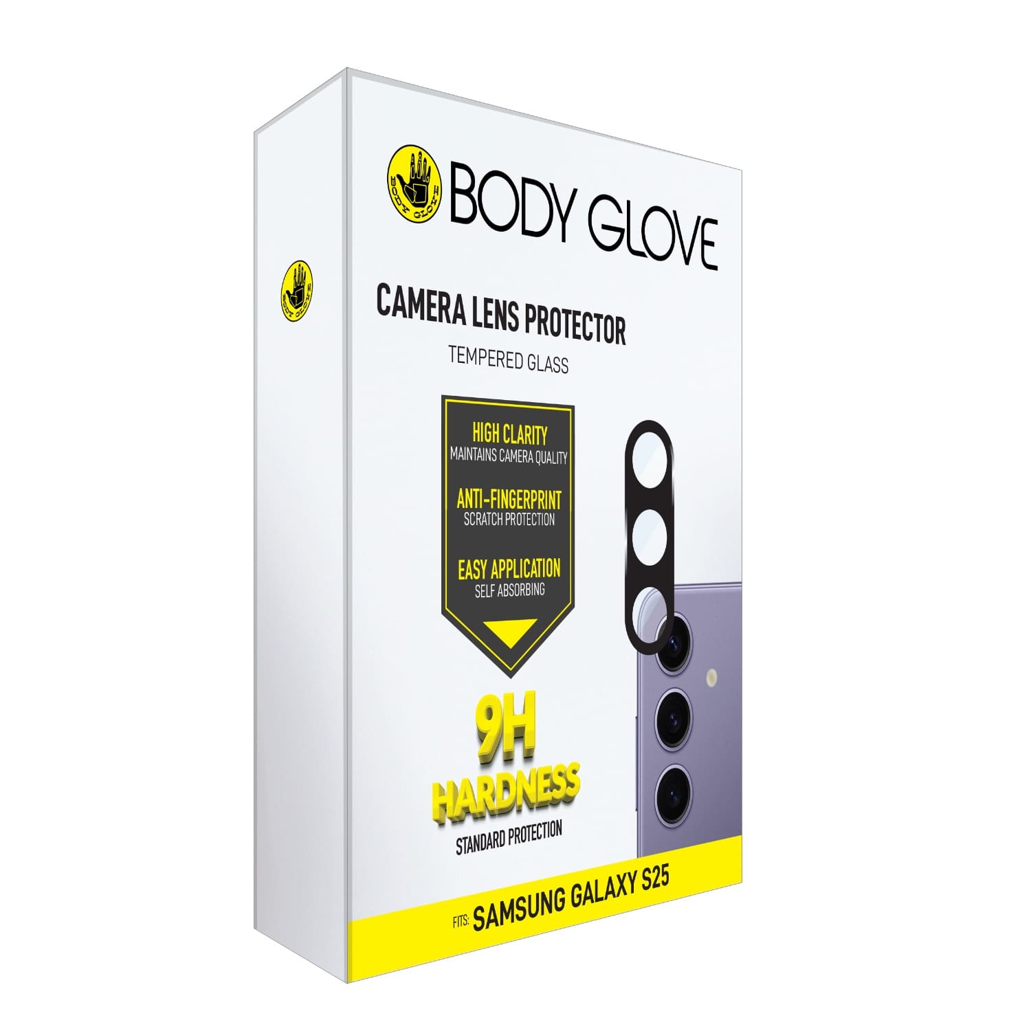 Body Glove Tempered Glass Camera Screen Protector - Samsung Galaxy S25 - Black Border - Image 4