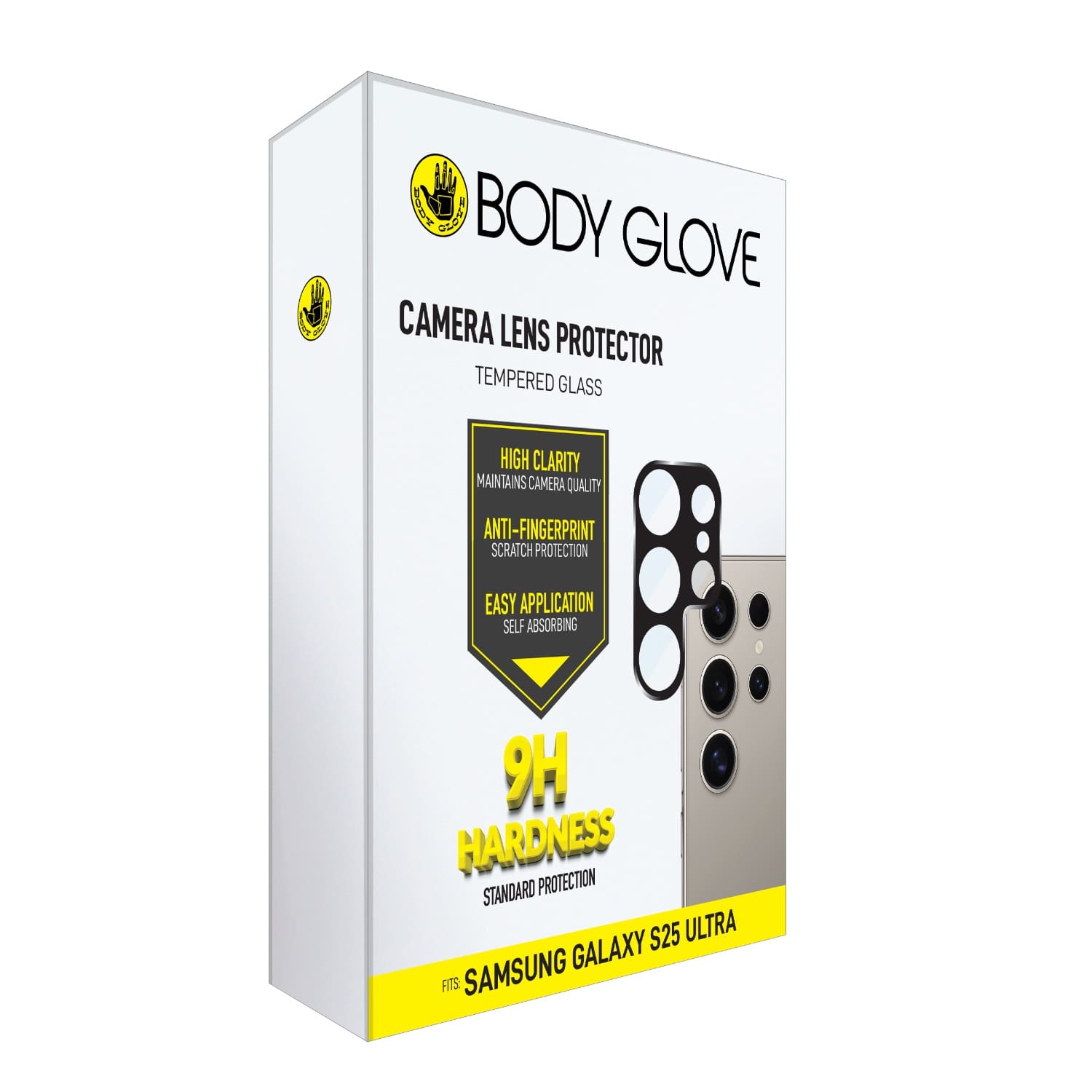 Body Glove Tempered Glass Camera Screen Protector - Samsung Galaxy S25 Ultra - Black Border - Image 4