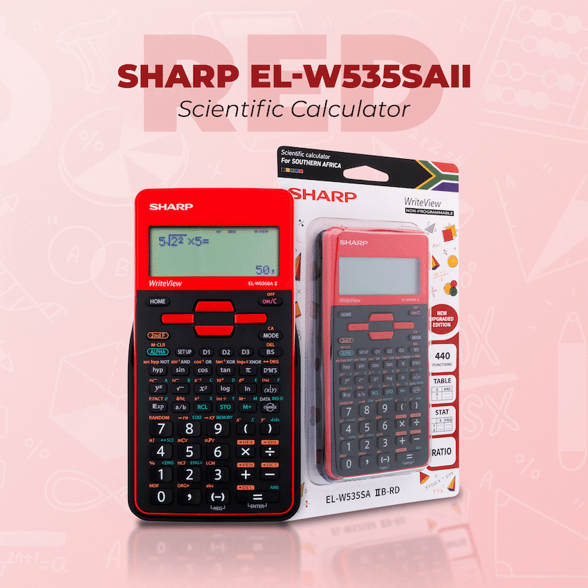 Sharp EL-W535SAII Red Scientific Calculator - Image 3