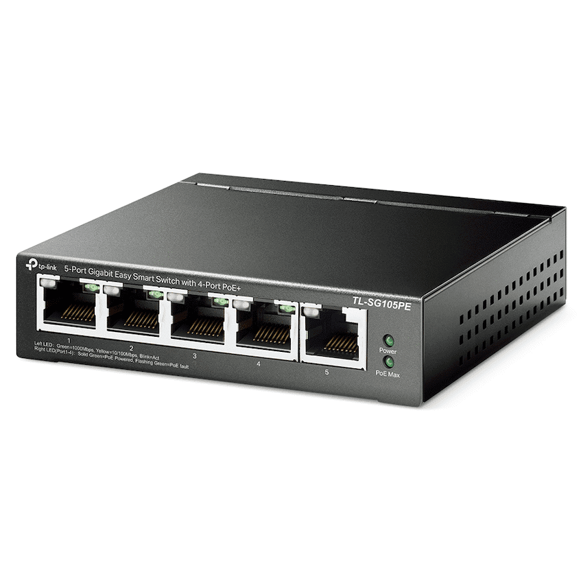 TP-Link TL-SG105PE 5-Port Gigabit Easy Smart Switch with 4-Port PoE+