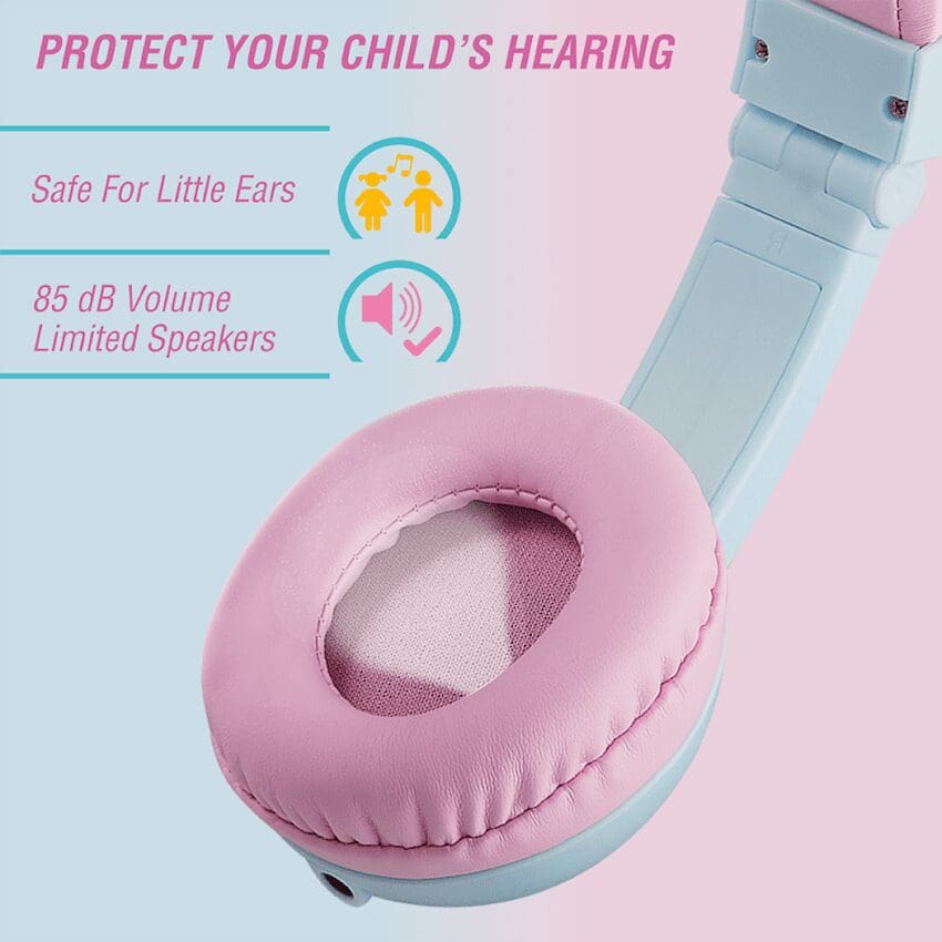 Volkano Sidekick Series Wired Kiddies Headphones with Share Port - Lavender/Light Blue - Image 2