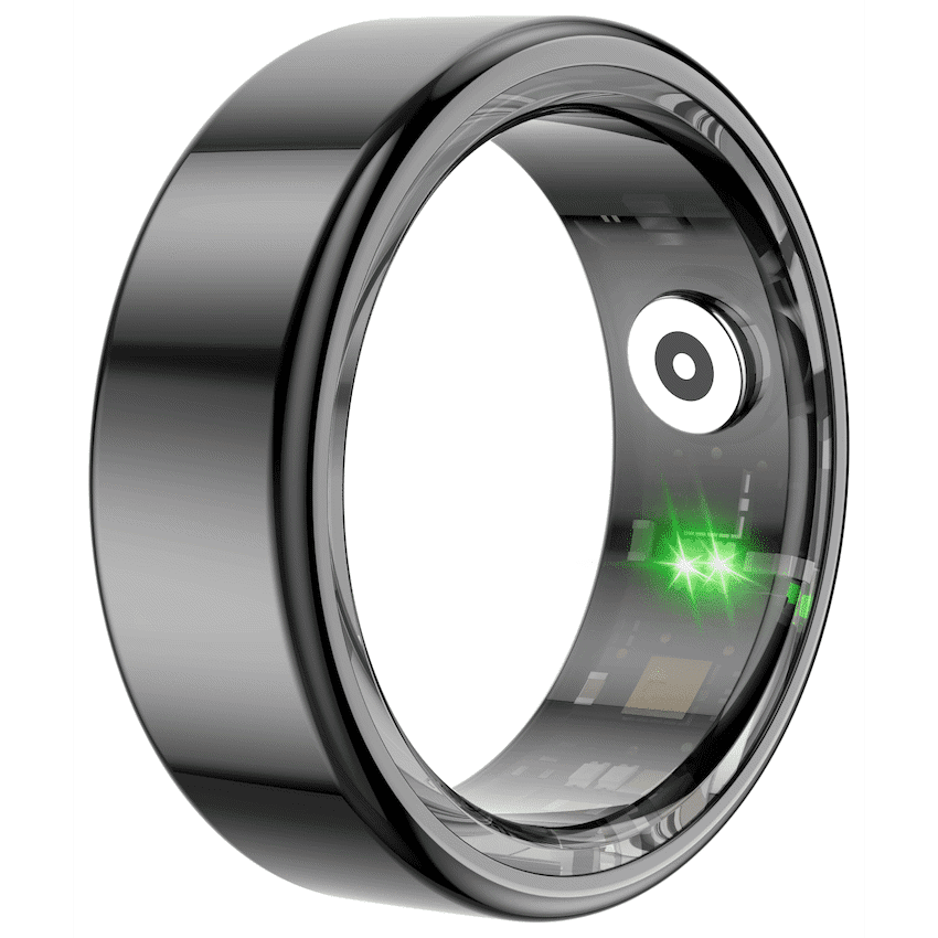 Volkano Ring Series Smart Ring with Charge Case - Black 18.1mm