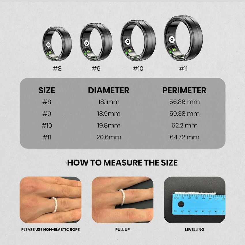 Volkano Ring Series Smart Ring with Charge Case - Black 18.1mm - Image 3