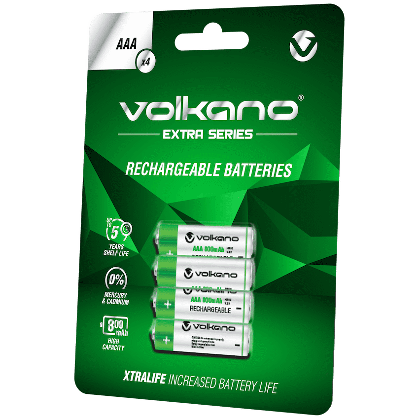 Volkano Extra Series AAA Rechargeable Batteries Pack of 4