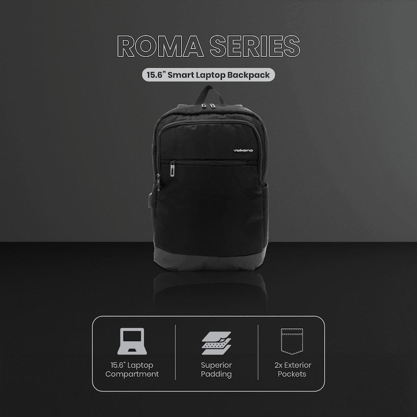 Volkano Roma 15.6" Smart Laptop Backpack - Black - Image 4