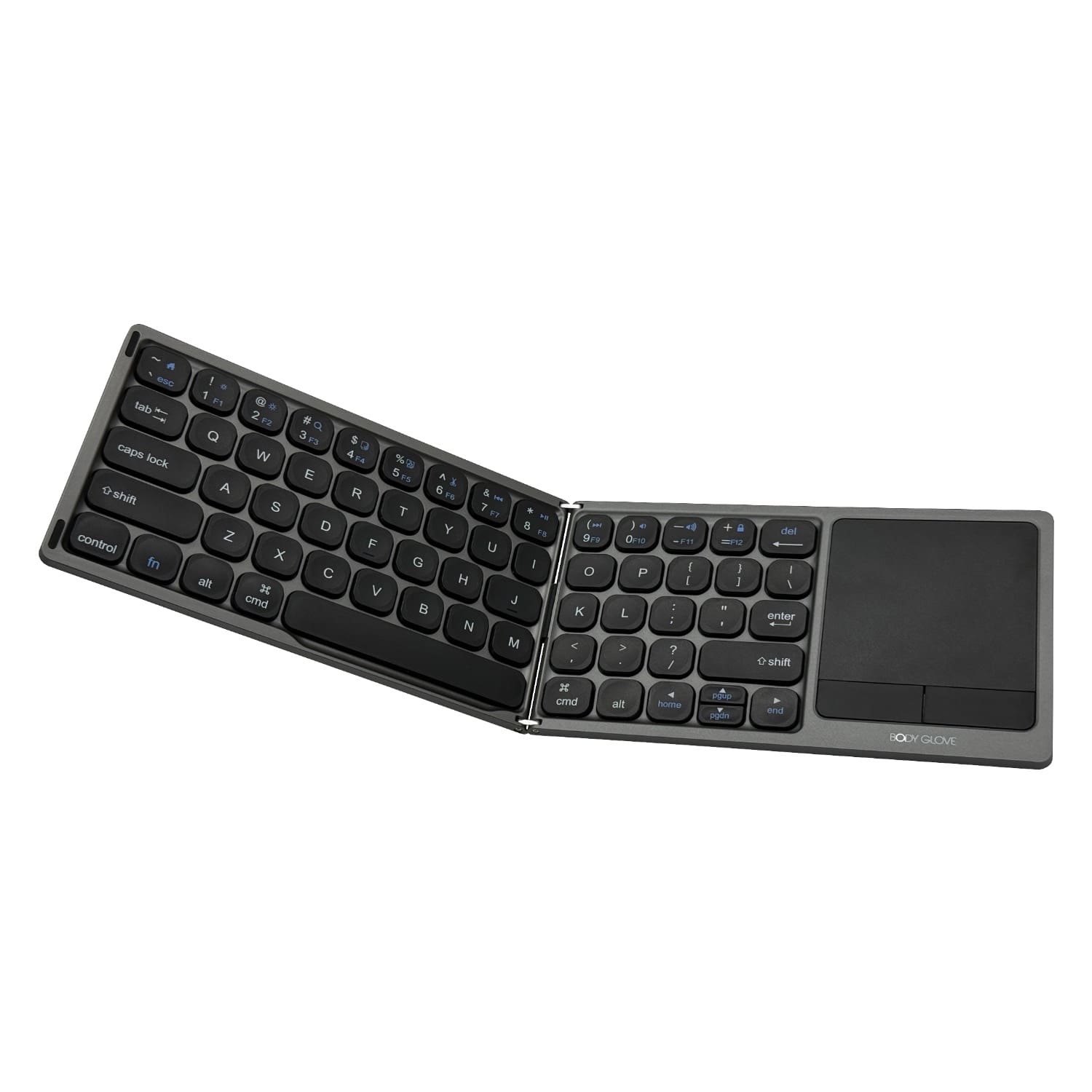 Body Glove Wireless Folding Hinge Keyboard With Touchpad - Black