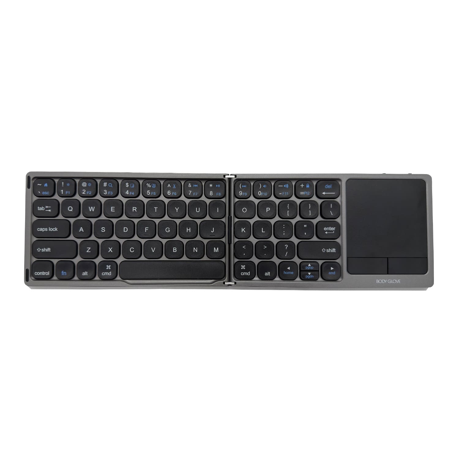 Body Glove Wireless Folding Hinge Keyboard With Touchpad - Black - Image 2