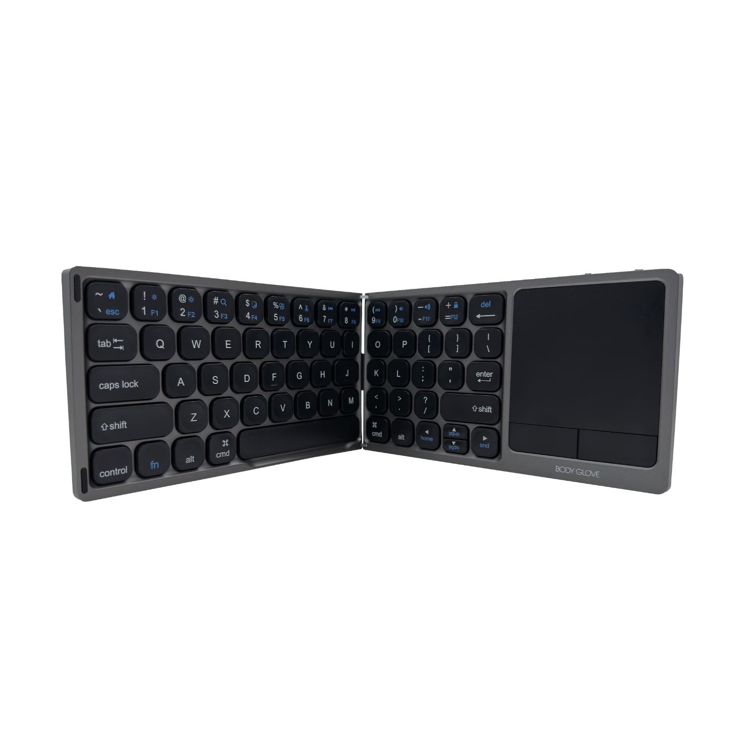Body Glove Wireless Folding Hinge Keyboard With Touchpad - Black - Image 3