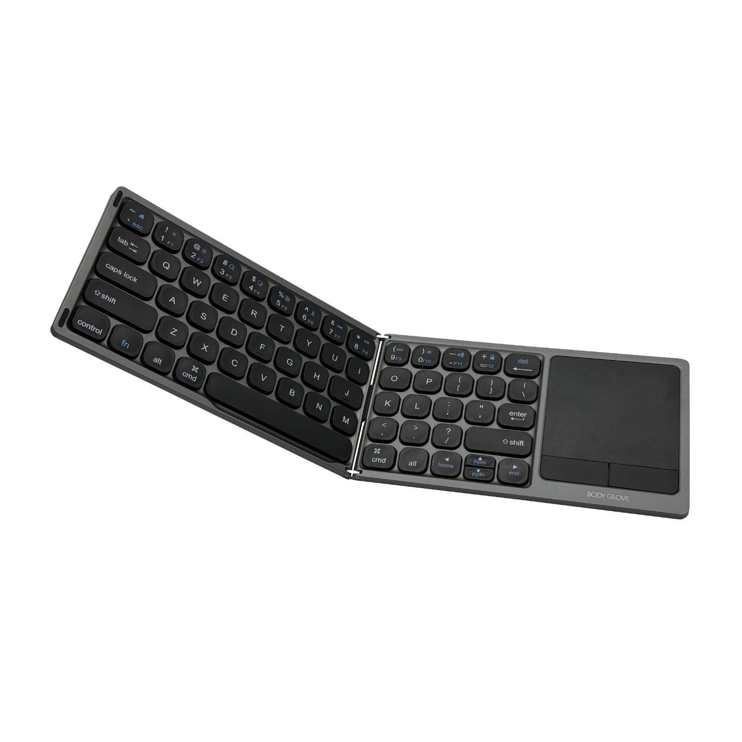 Body Glove Wireless Folding Hinge Keyboard With Touchpad - Black - Image 4