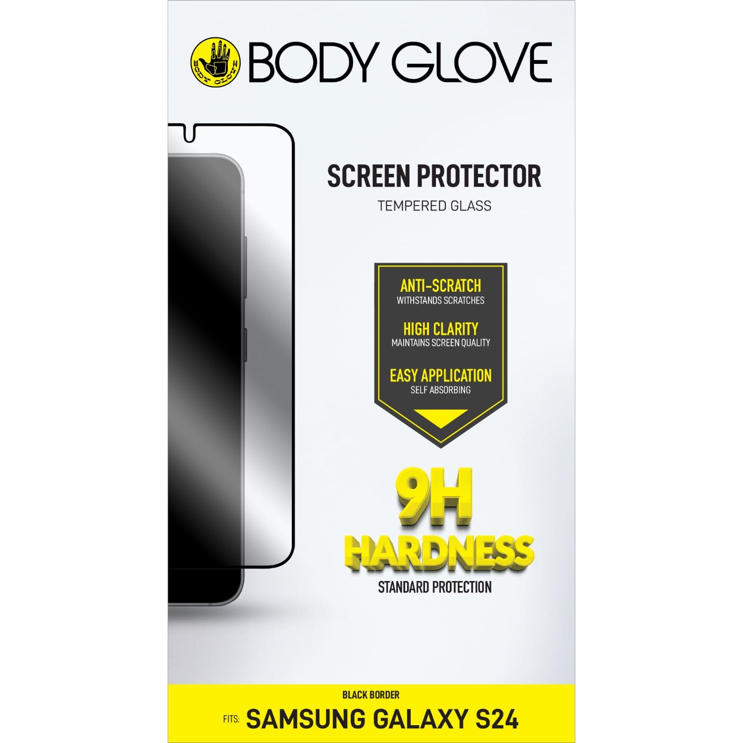 Body Glove Tempered Glass Screen Protector - Samsung Galaxy S24 - Black Border