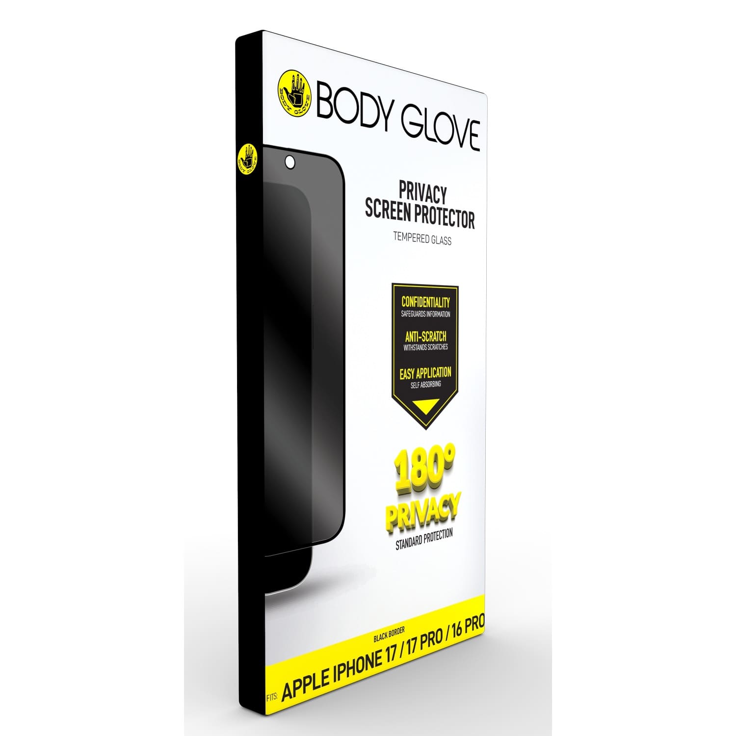 Body Glove Privacy Tempered Glass Screen Protector - Apple iPhone 17/17 Pro/16 Pro - Black Border - Image 2
