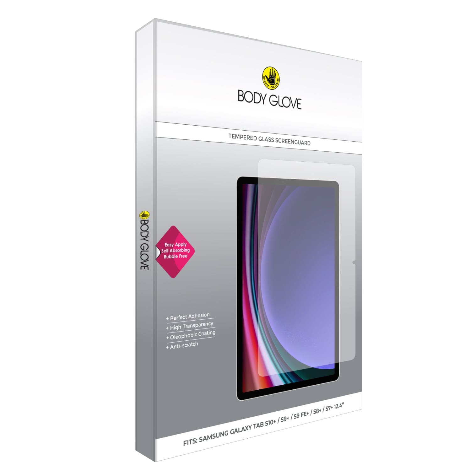 Body Glove Tempered Glass Screen Protector - Samsung Galaxy Tab S9+ / Tab S9 FE+ / Tab S8+ / Tab S7+ - Image 4