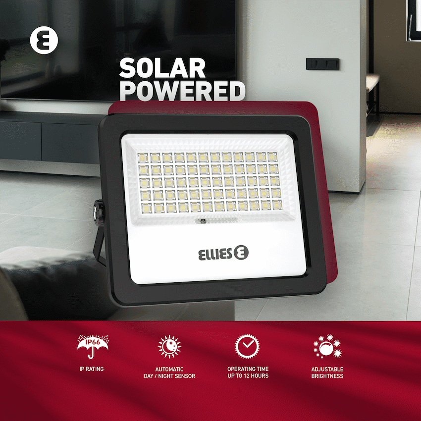 Ellies Nebula Series 60W Solar Flood Light with 3CCT -BK - Image 2