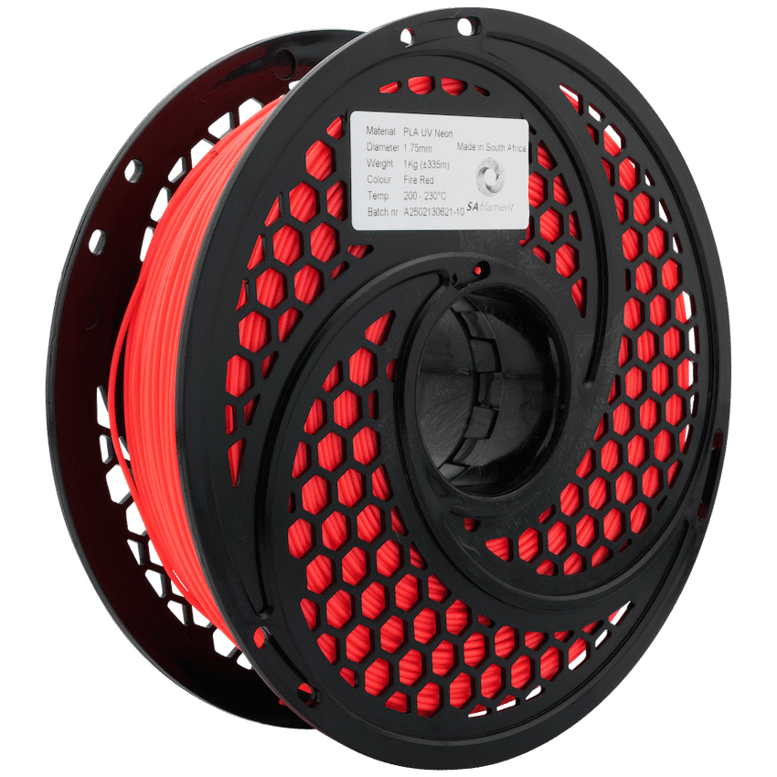 SA Filament PLA UV Neon Filament 1kg - Fire Red - Image 3