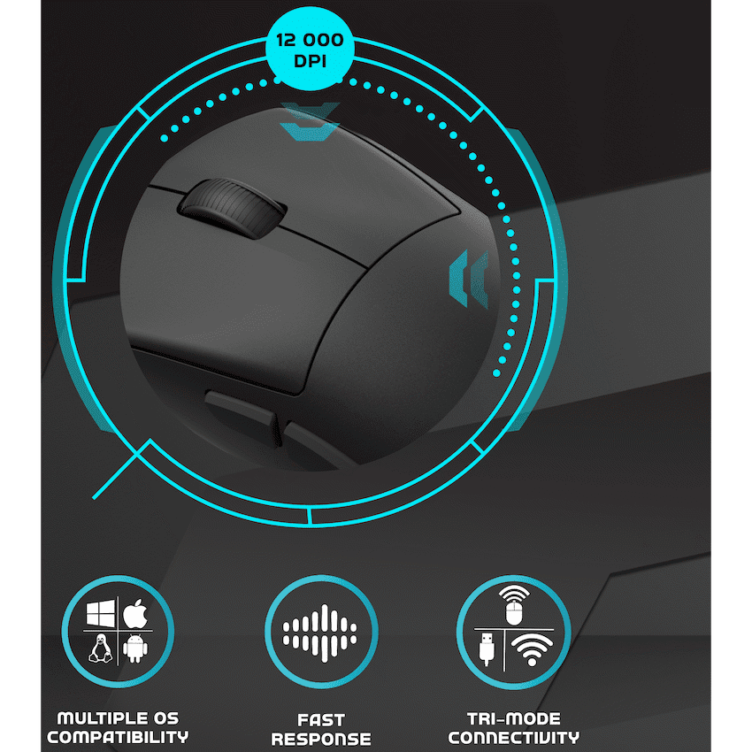 Volkano gaming Arc SL Lightweight Rechargeable multimode Gaming Mouse - Black - Image 4