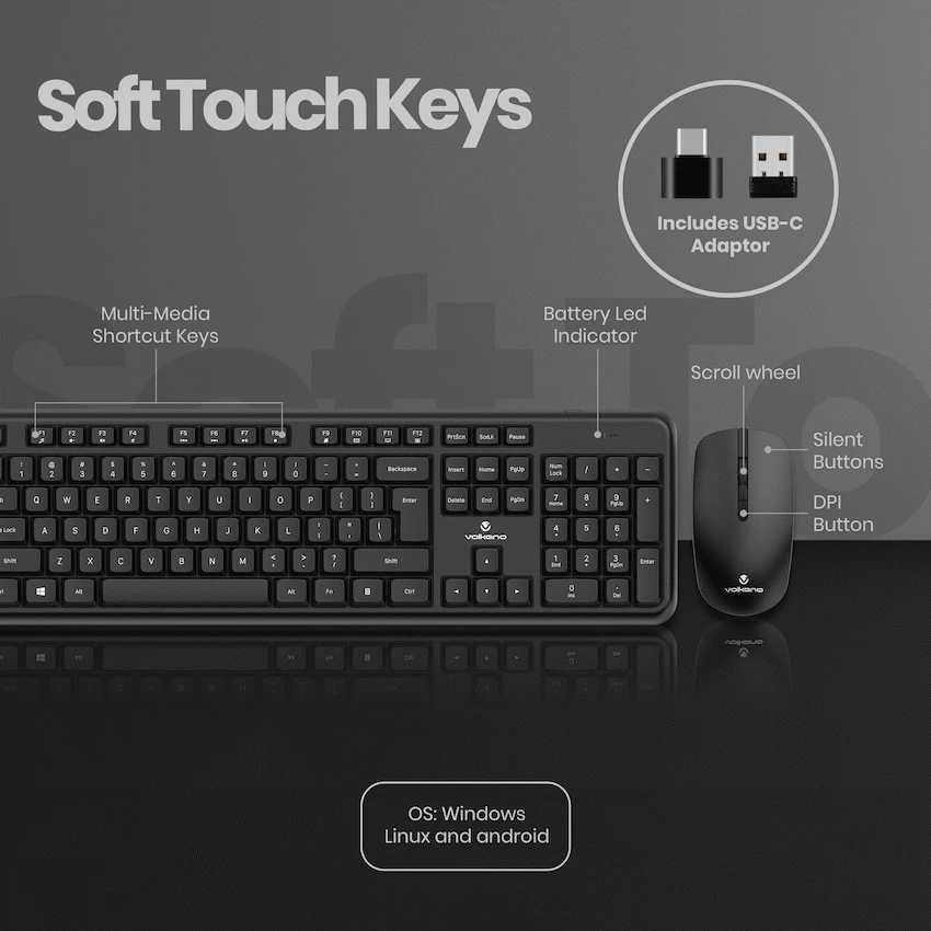 Volkano Opal Series Wireless Keyboard and Mouse Combo - Image 4